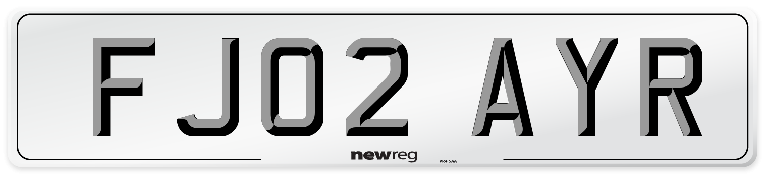 FJ02 AYR Number Plate from New Reg